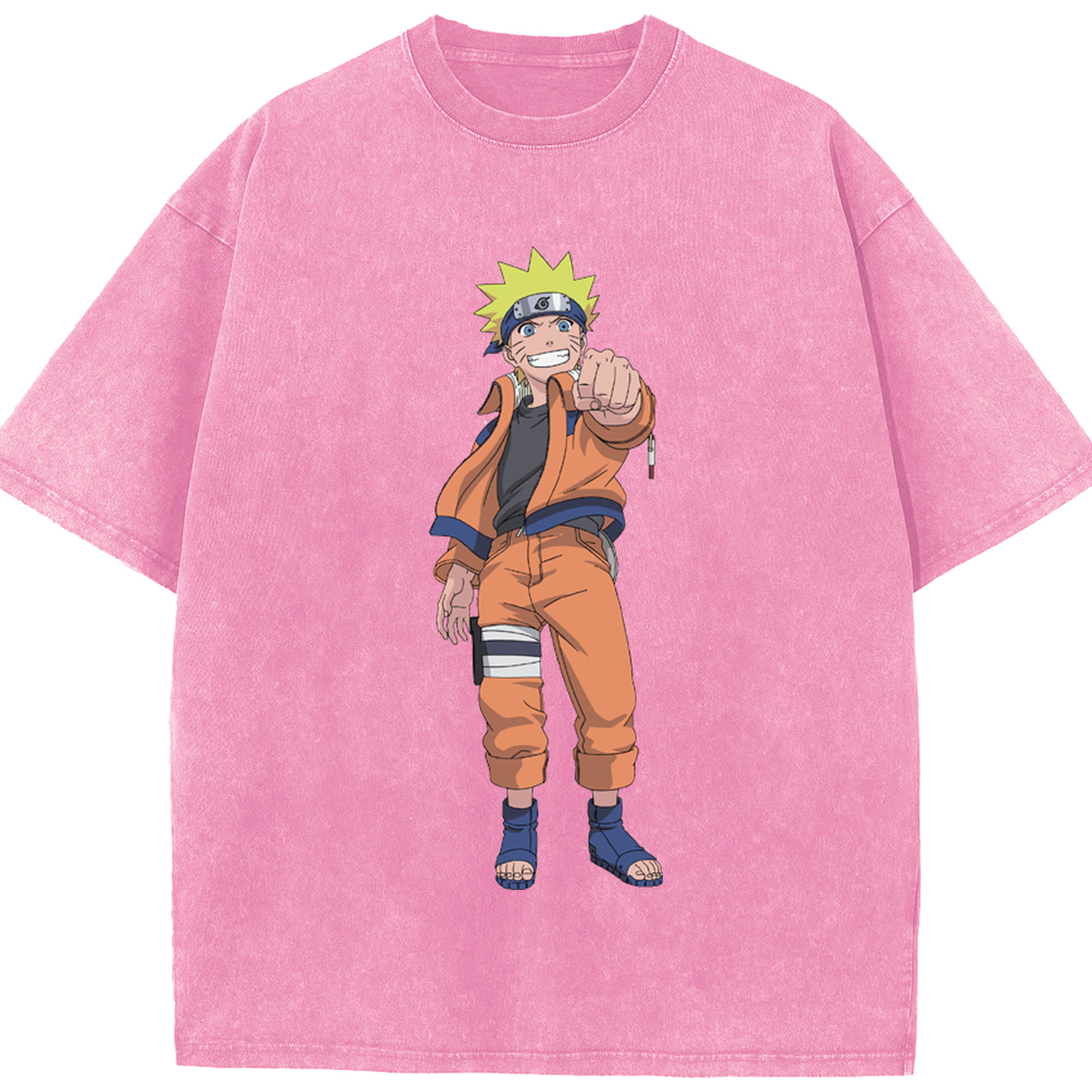 （画像用） NARUTO -ナルト- うずまき ナルト Uzumaki Naruto 綿100% ヴィンテージ風 半袖Tシャツ（フロントプリント）